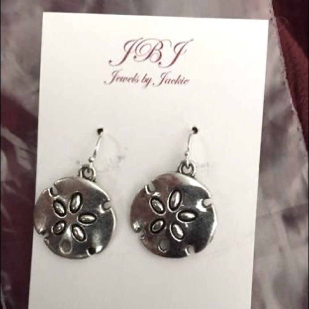 Silver Tone Silver Dollar Earrings